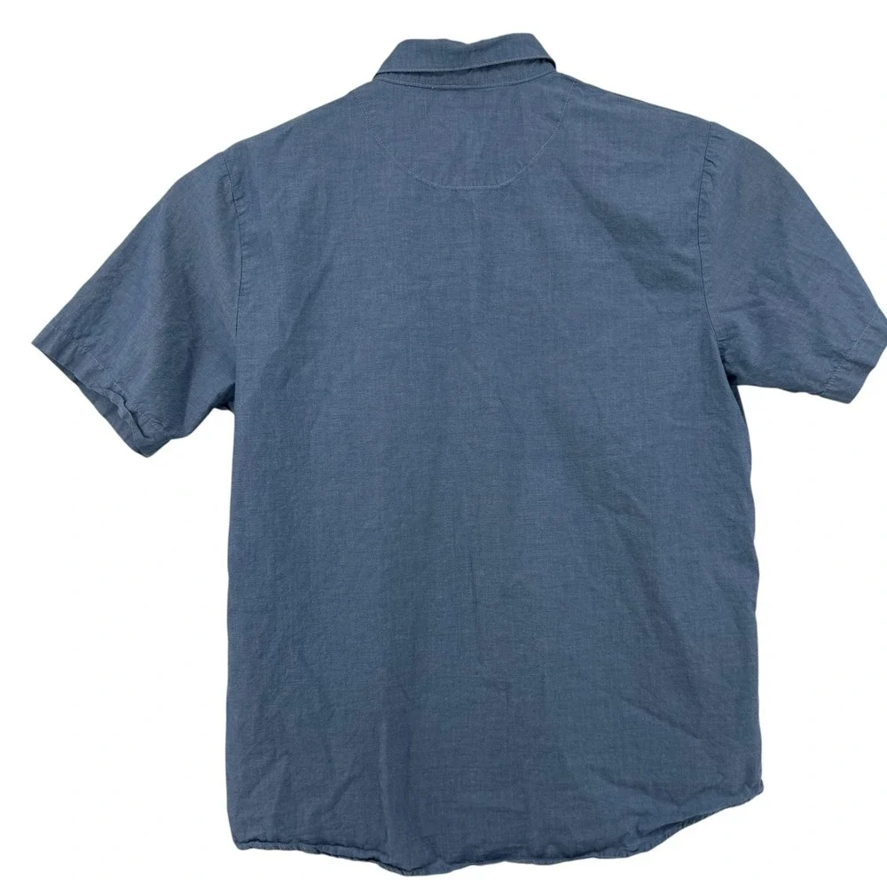 Disney Parks M Chambray Mickey Mouse Embroidered Short Sleeve Button Down Shirt - Picture 3 of 7